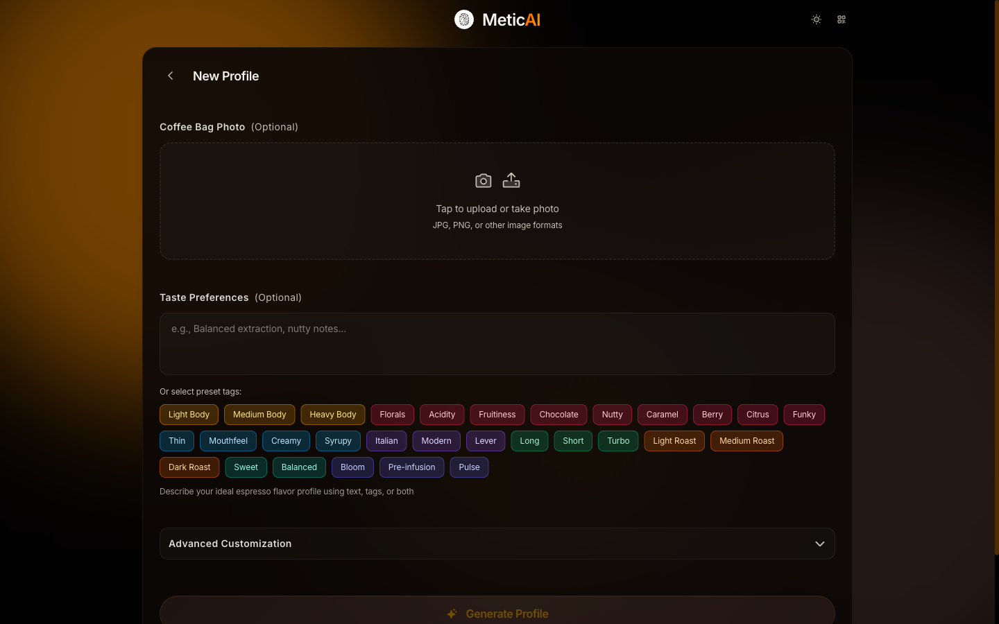 MeticAI Analysis &mdash; Desktop