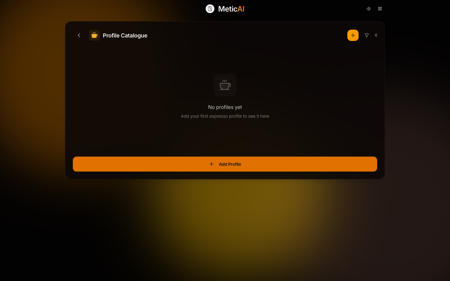 MeticAI Profiles &mdash; Desktop