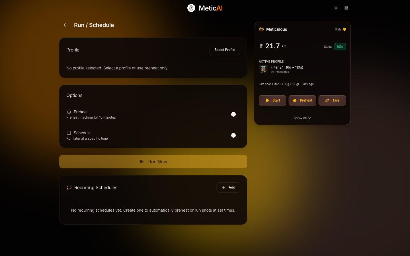 MeticAI Shots &mdash; Desktop